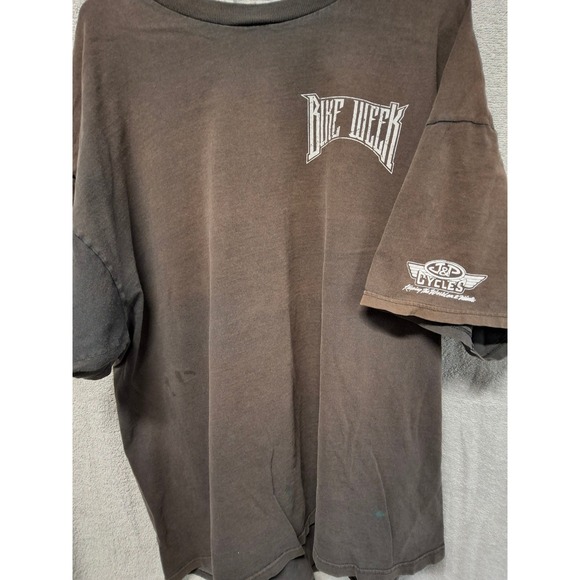 Delta Other - VintageDelta Pro Weight Bike Week MotorcycleT-Shirt Brown 2XLJ&P Cycles Flame b3